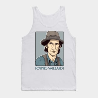 Townes Van Zandt / Retro Style Fan Illustration Tank Top